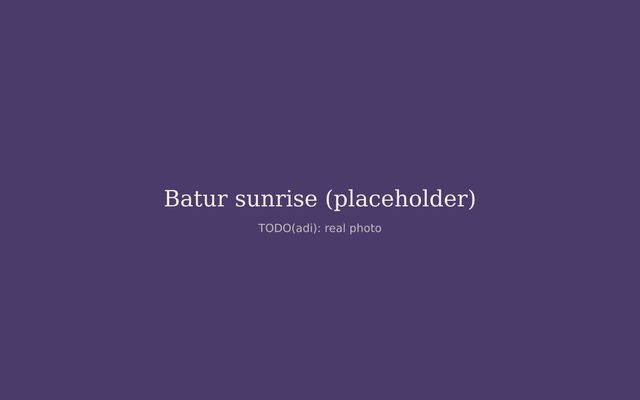 Sunrise over Lake Batur seen from the crater rim of Mount Batur